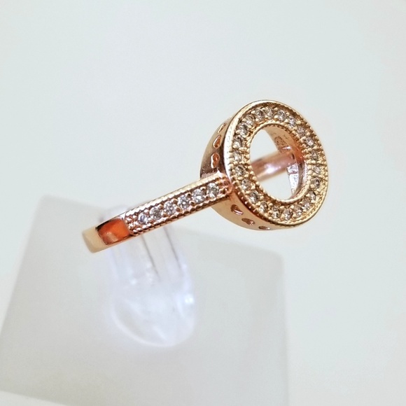 18k Plated Pave Circle Ring - Picture 3 of 8